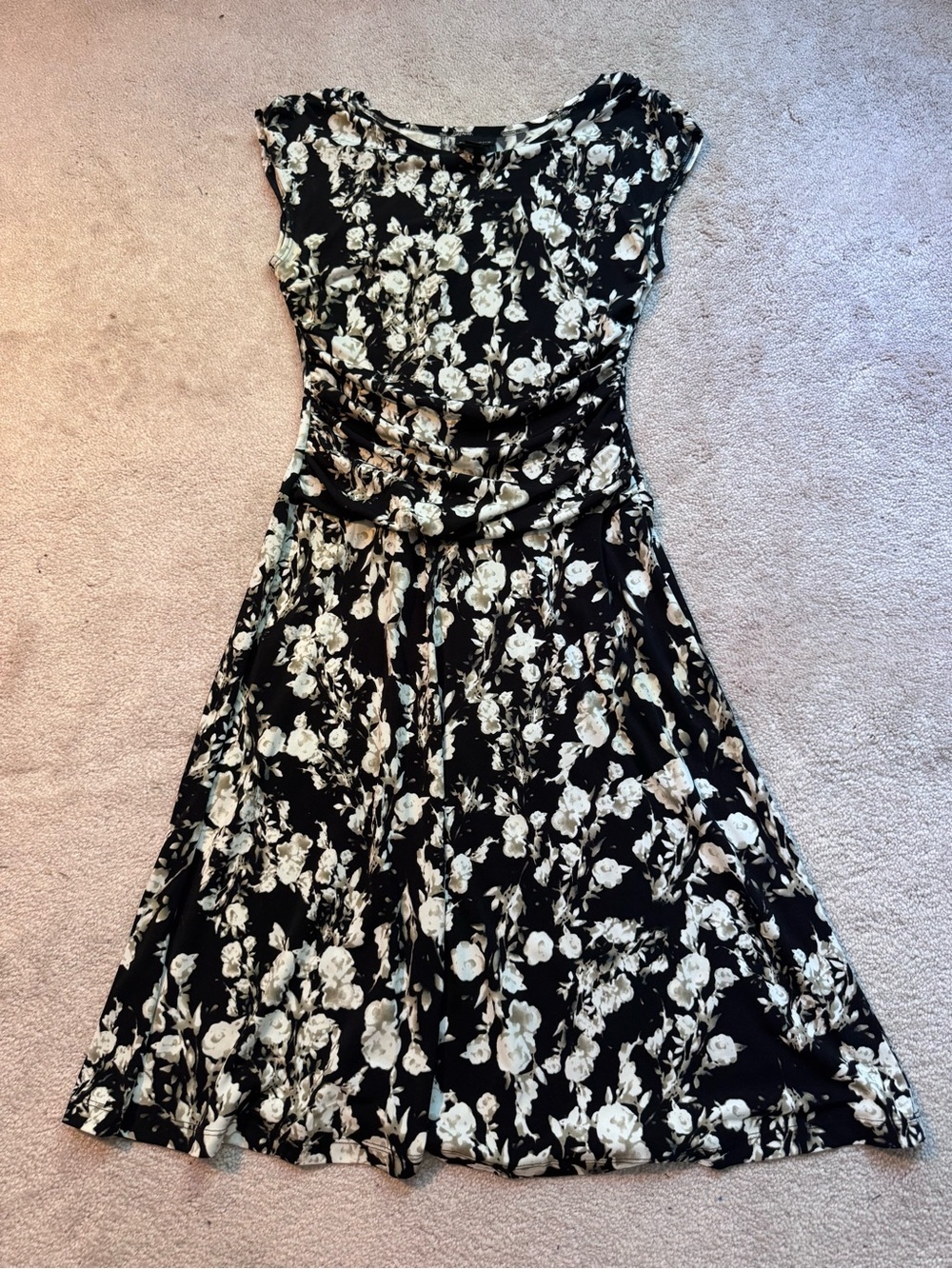 Enfocus Studio Black & Cream Floral Midi Dress